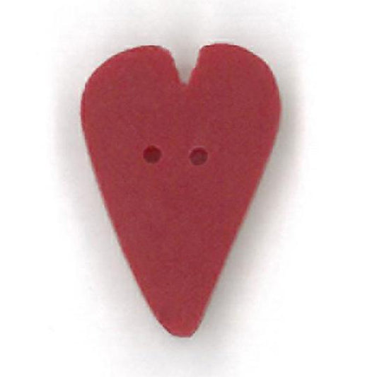 Just Another  Button Company Red Heart, 3309 2-hole flay clay cross stitch heart