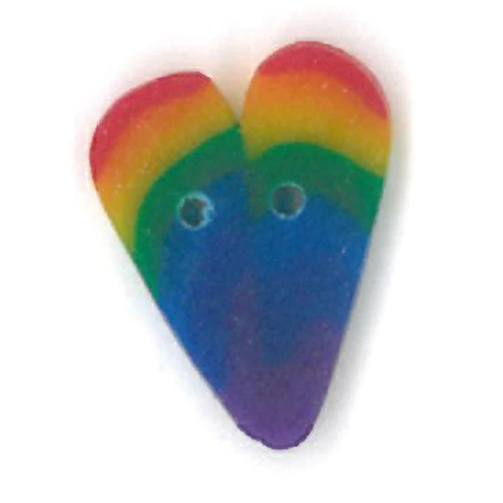 Just Another Button Company Bright Rainbow Heart 3362 Buttons
