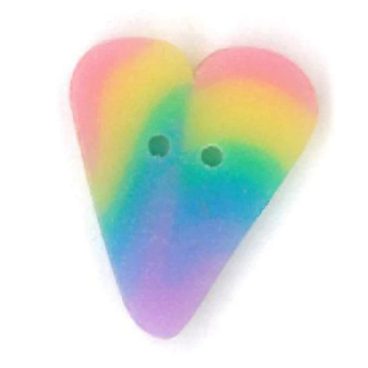 Just Another Button Company Pastel Rainbow Heart 3363 Buttons