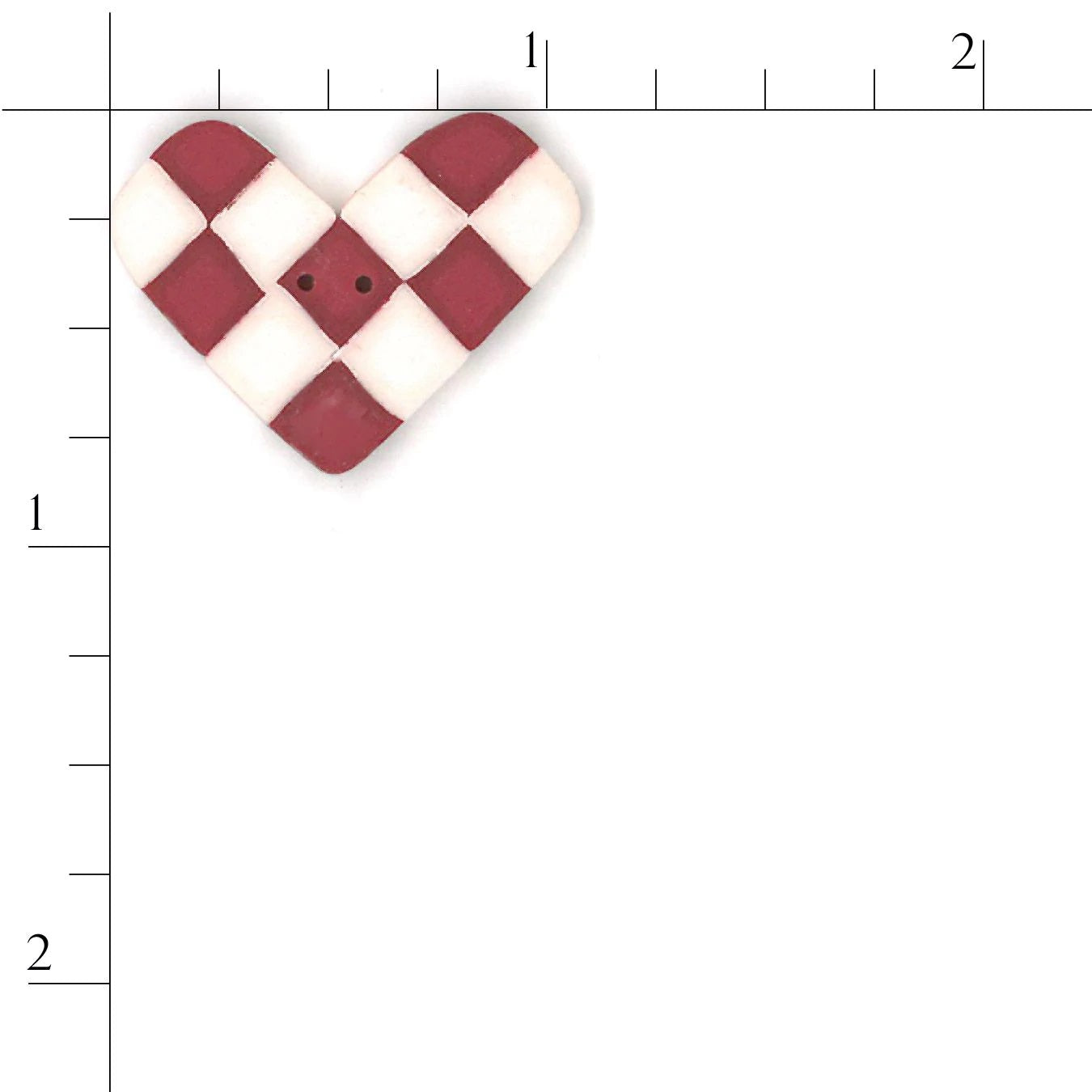 Red & White Checked Heart 3368 Buttons