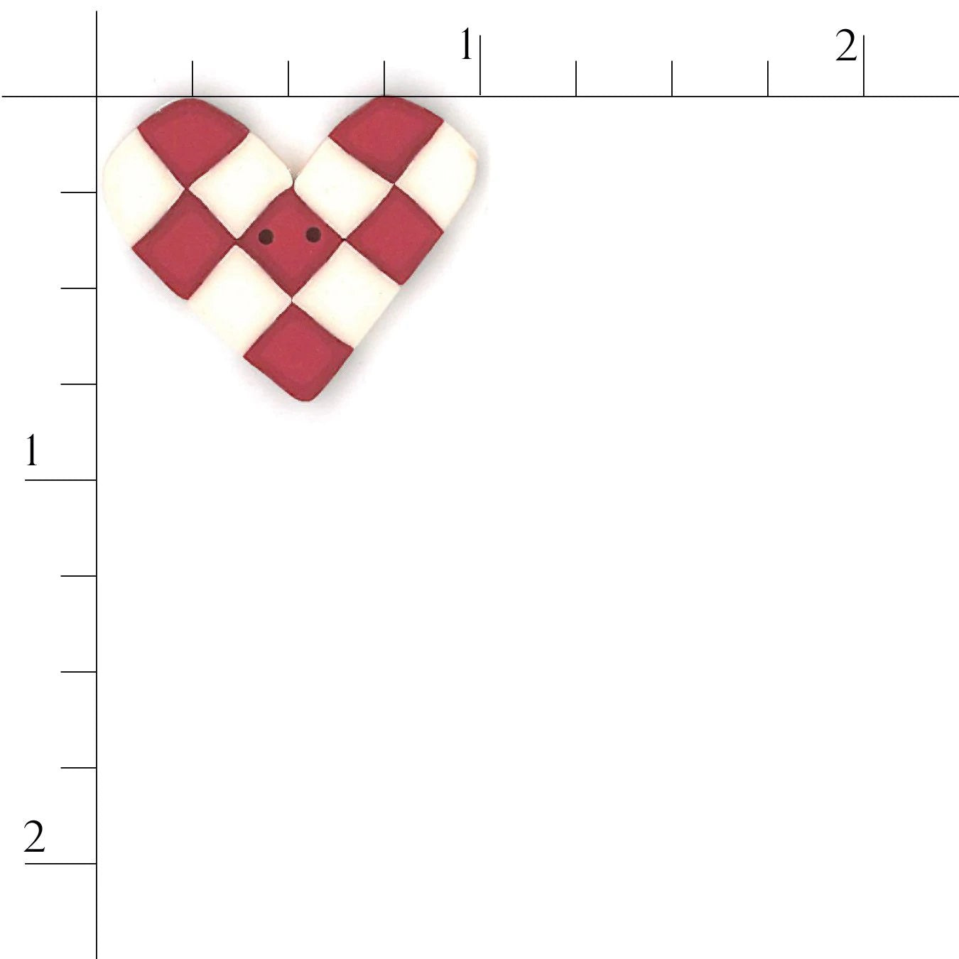 Red & White Checked Heart 3368 Buttons