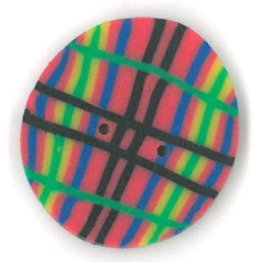 Just Another Button Company Coral Plaid 3392 Buttons