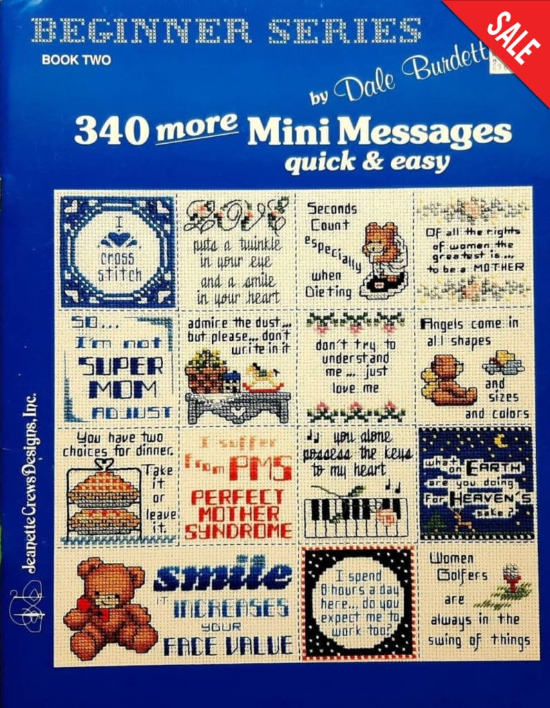 Jeanette Crews 340 More Mini Messages Dale Burdett cross stitch pattern book