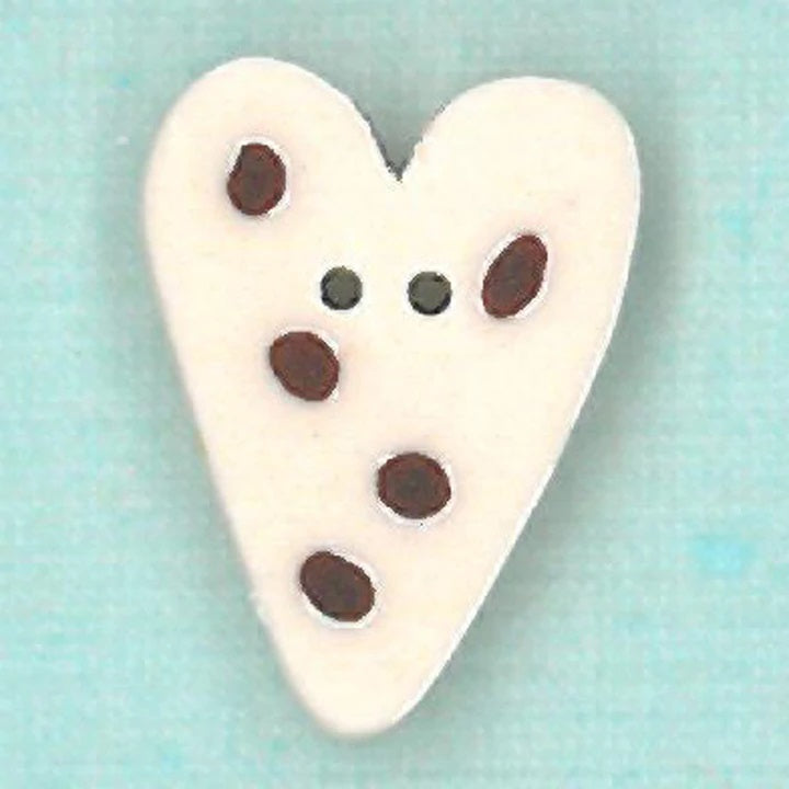 Just Another Button Company Polka Dot Heart 3470 Buttons