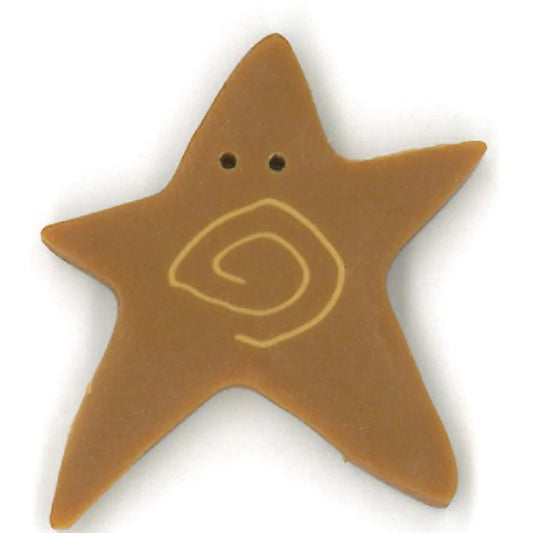 Just Another Button Company Tarnished Gold Swirly Star 3481 Buttons