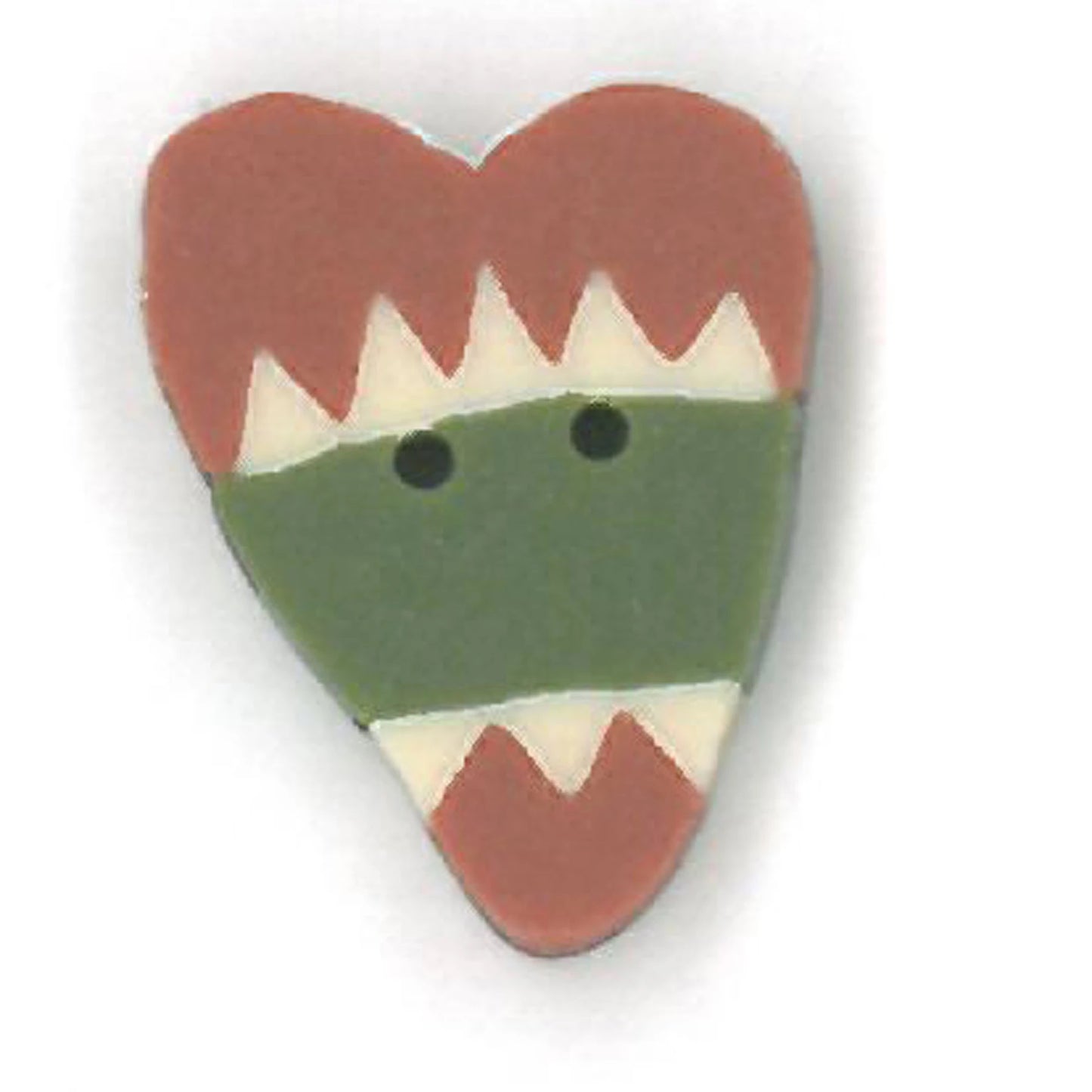 Just Another Button Company Cinnabar Rick Rack Heart, 3482 button