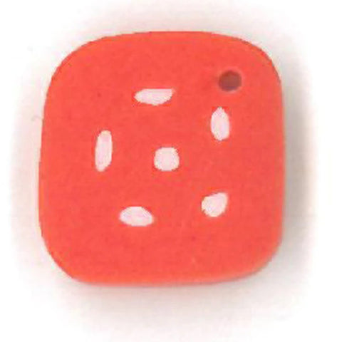 Just Another Button Company Dotted Coral Square 3484 Buttons