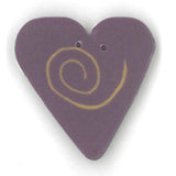 Just Another Button Company Lilac Swirly Heart 3486 button
