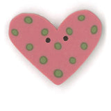 Just Another Button Company Rose/Lime Heart 3499 Buttons