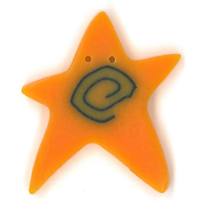 Just Another Button Company Orange Swirly Star 3504 Buttons