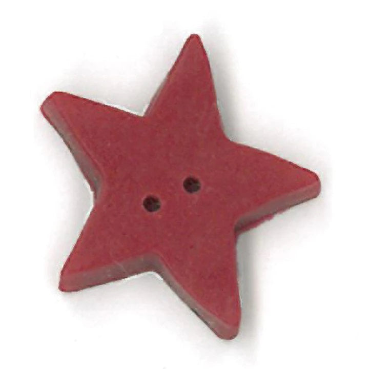 Just Another Button Company Folk Art Red Flat Star 3507 Buttons