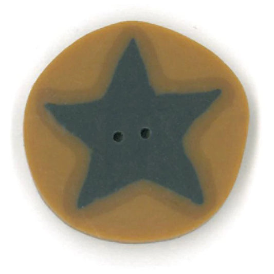 Just Another Button Company Blue Star on Gold 3513 Buttons