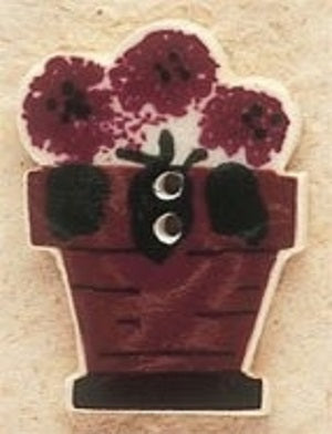 Mill Hill  Potted Geraniums 43008 ceramic button