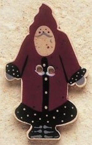 Mill Hill   Santa front view 43009 handmade ceramic button