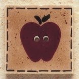 Mill Hill Quilt Square Apple 43010 ceramic button