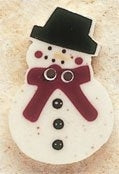 Mill Hill Snowman 43022 ceramic button