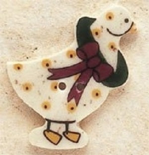 Mill Hill  Christmas Goose 43023 handmade ceramic button