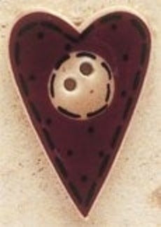Mill Hill Folk Heart with Buttons 43024 ceramic button
