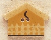 Mill Hill Gold Birdhouse with Picket Fence 43032 ceramic button