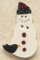 Mill Hill  Snowman with Crow 43042 ceramic button