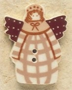 Mill Hill  Angel with Plaids 43096 ceramic button