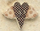 Mill Hill  Checkerboard Flying Heart 43100 cross stitch ceramic button