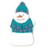 Just Another Button Company Teal Snowman, 4425 clay 2-hole button