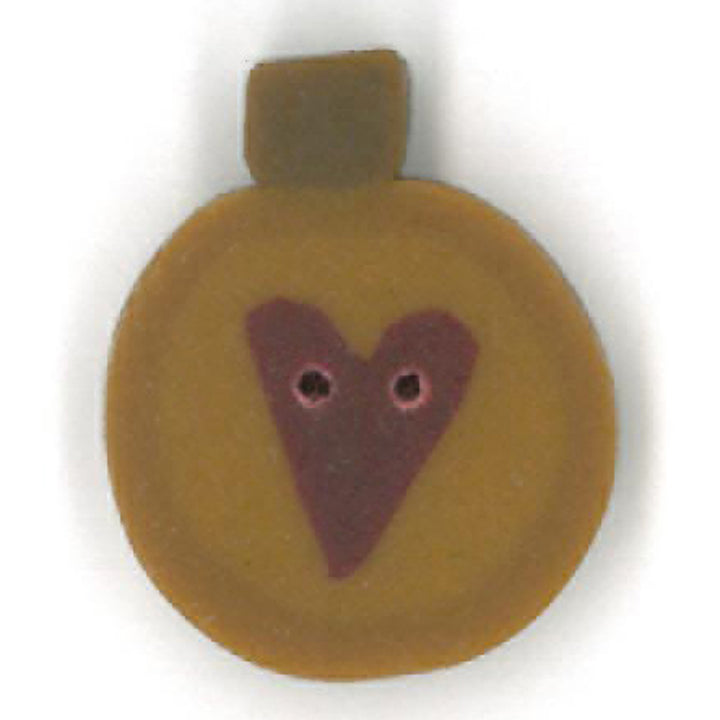 Just Another Button Company Primitive Gold Ornament (Heart) 4489 button