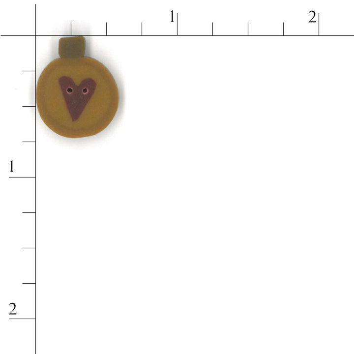 Primitive Gold Ornament (Heart) 4489 Buttons
