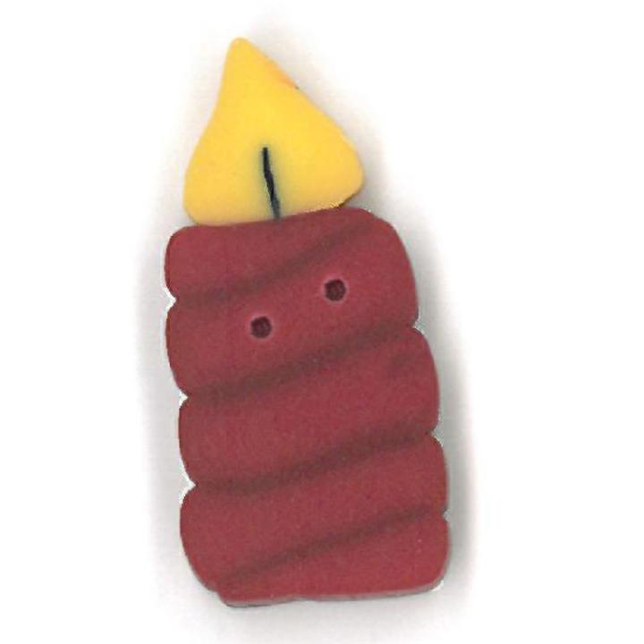 Just Another Button Company Red Candle 4546 handmade clay button