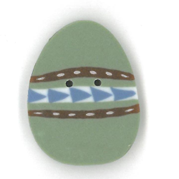 Just Another Button Company Green Egg 4549 handmade clay button