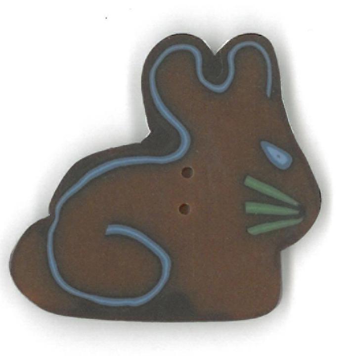 Just Another Button Company Chocolate Bunny 4550 handmade clay button