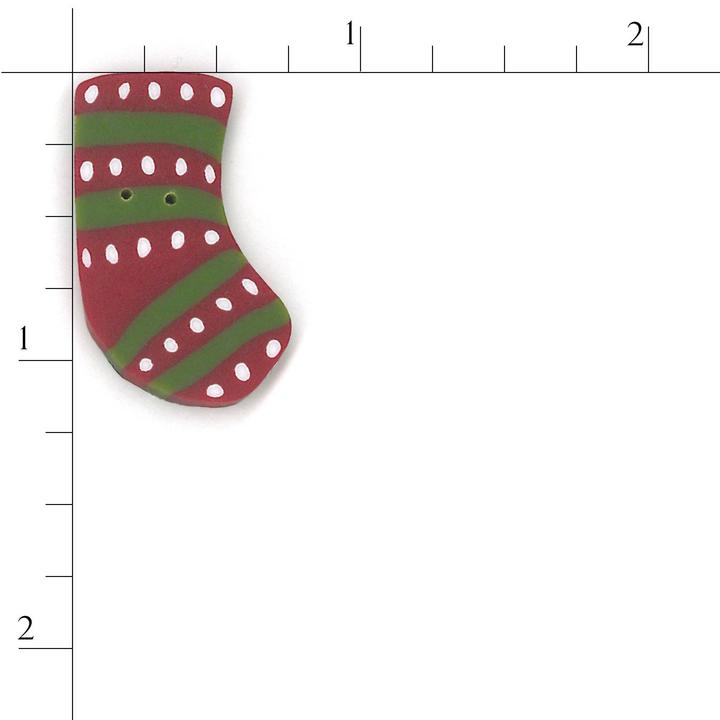 Red & Green Stripe Stocking Buttons