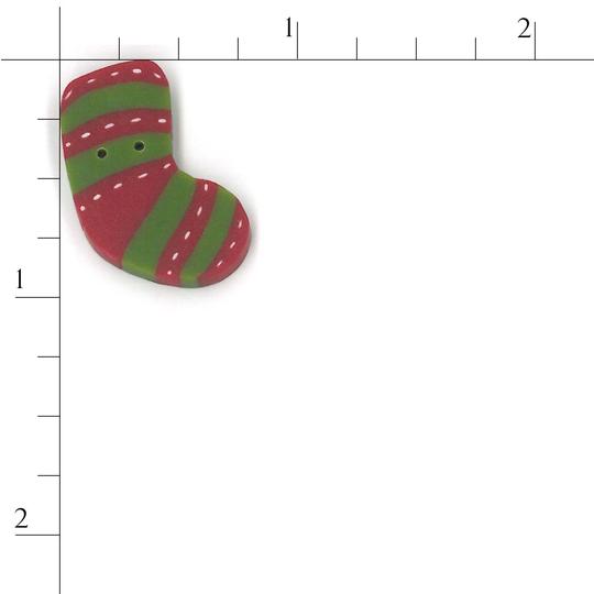 Red & Green Stripe Stocking Buttons