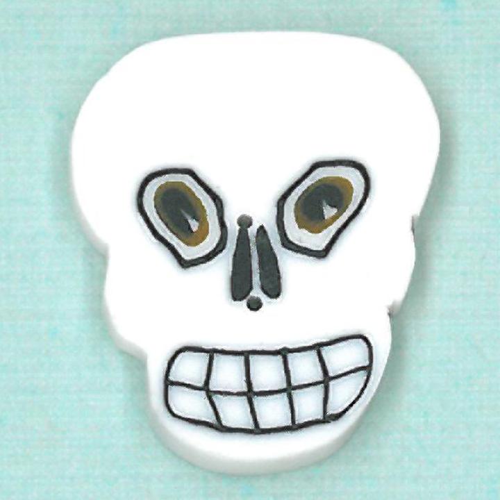 Just Another Button Company Spooky Skull 4600 handmade clay button