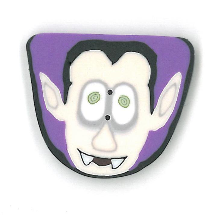 Just Another Button Company 4622 Dracula handmade clay button