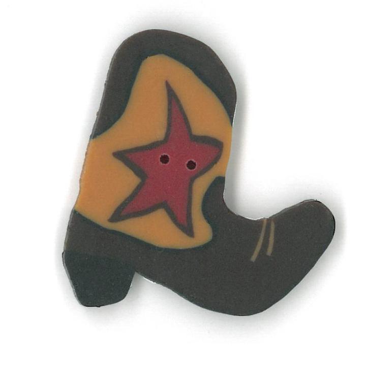 Just Another Button Company 4629 Cowboy Boot handmade clay button