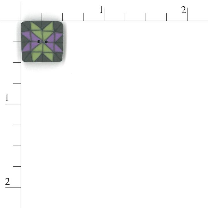 Lilac/Green Quilted Star Buttons