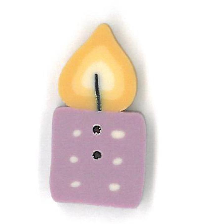 Just Another Button Company 4642 Lavender Birthday Candle handmade clay button