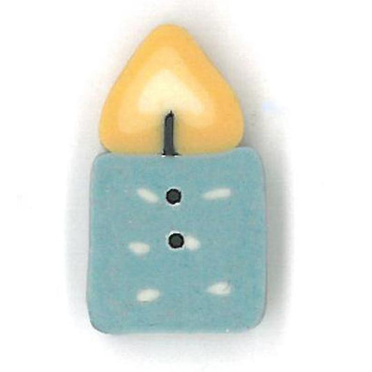 Just Another Button Company 4645 frosty Blue Birthday Candle handmade clay button