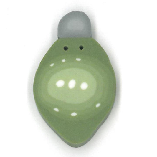 Just Another Button Company 4654.L Retro Olive Ornament handmade clay button