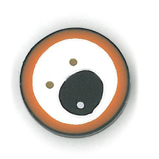 Just Another Button Company Orange Googly Eye, 4690 clay button