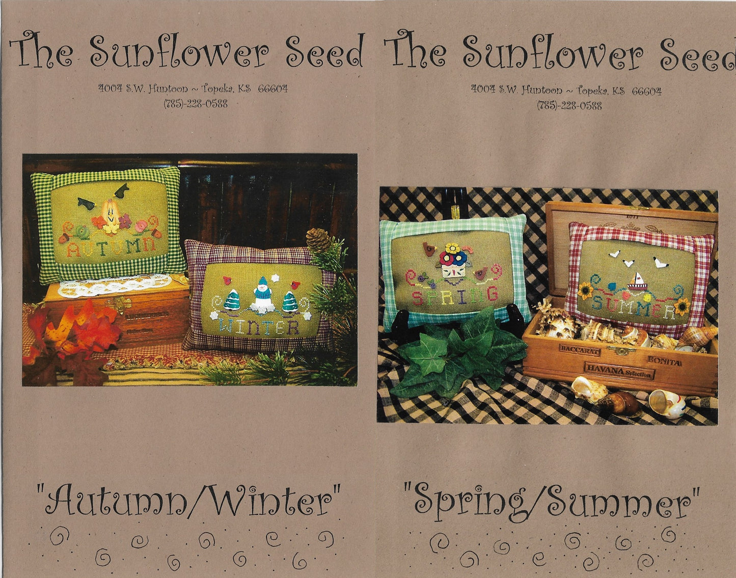 The Sunflower Seed Autumn/Winter and Spring/Summer cross stitch pattern