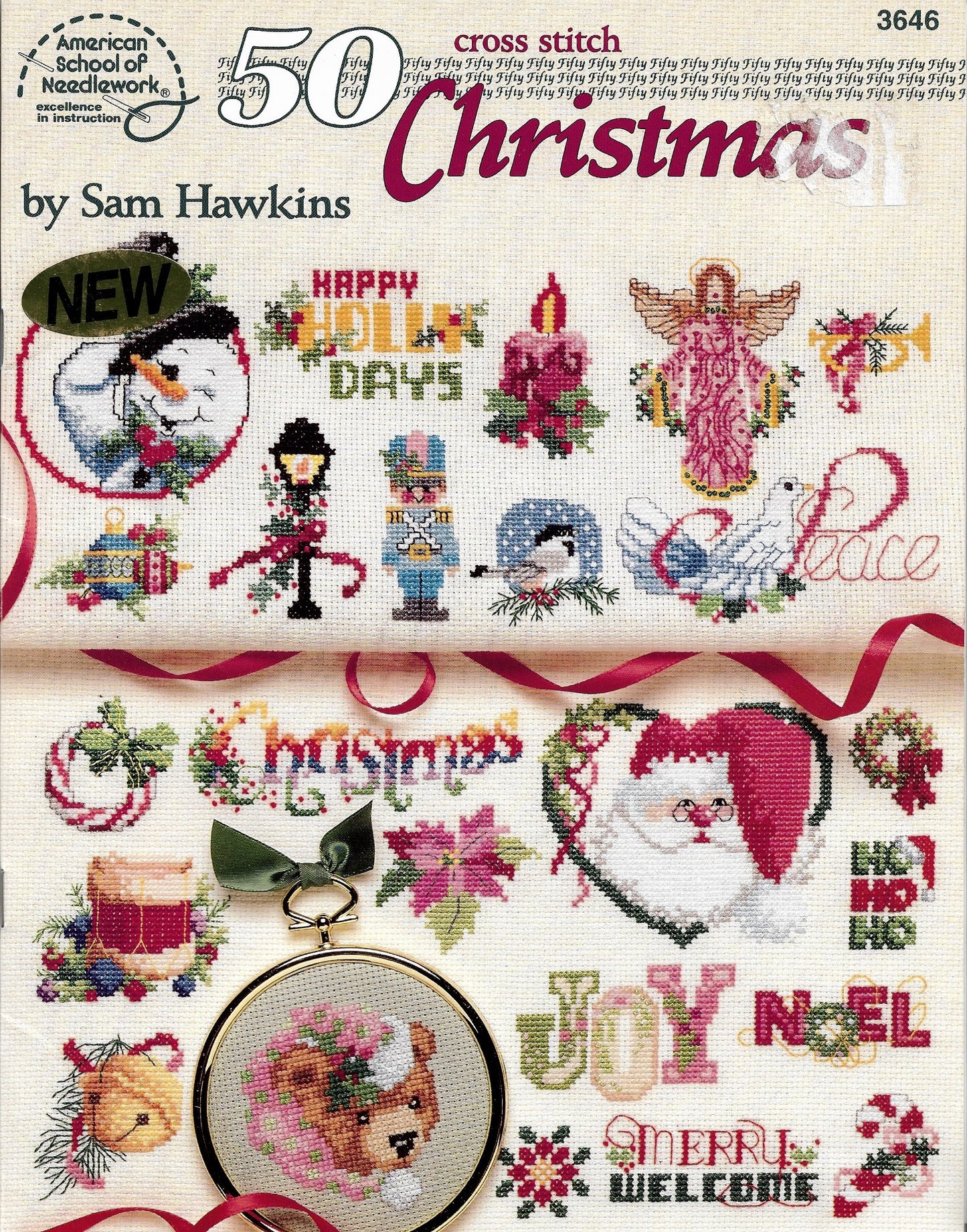 American School of Needlework 50 Chriastmas cross stitch patterns