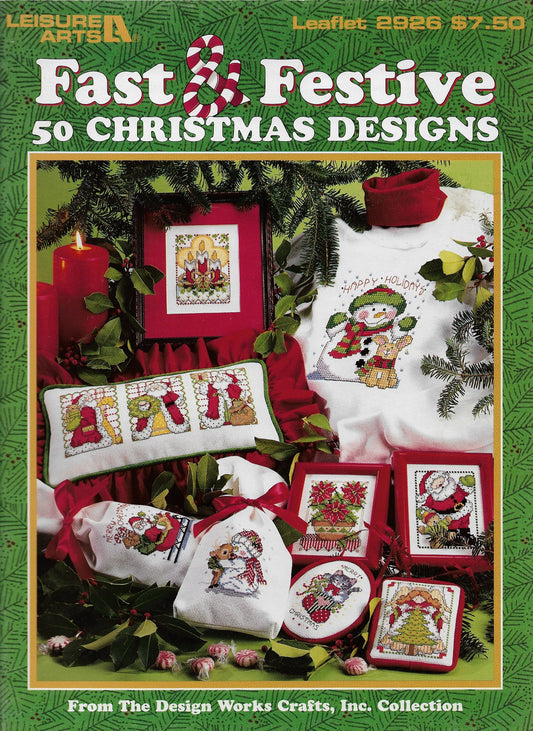 leisure Arts Fast & Festive 50 Christmas Designs cross stitch pattern