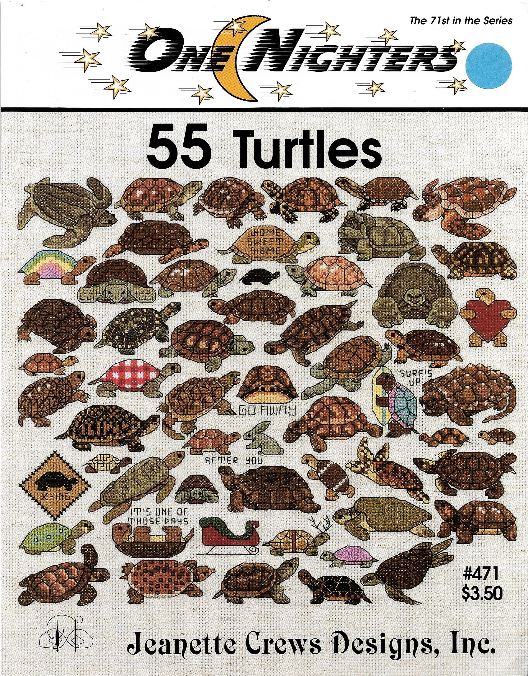 Jeanette Crews 55 Turtles One Nighters 471 cross stitch pattern