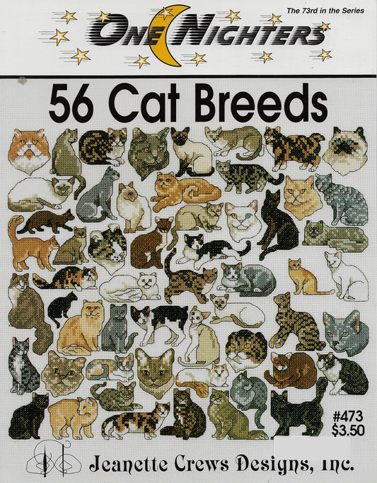 Jeanette Crews 56 Cat Breeds 473 cross stitch pattern