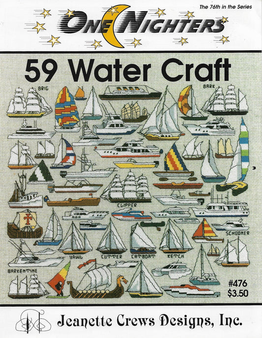 Jeanette Crews 59 Water Craft boat cross stitch pattern
