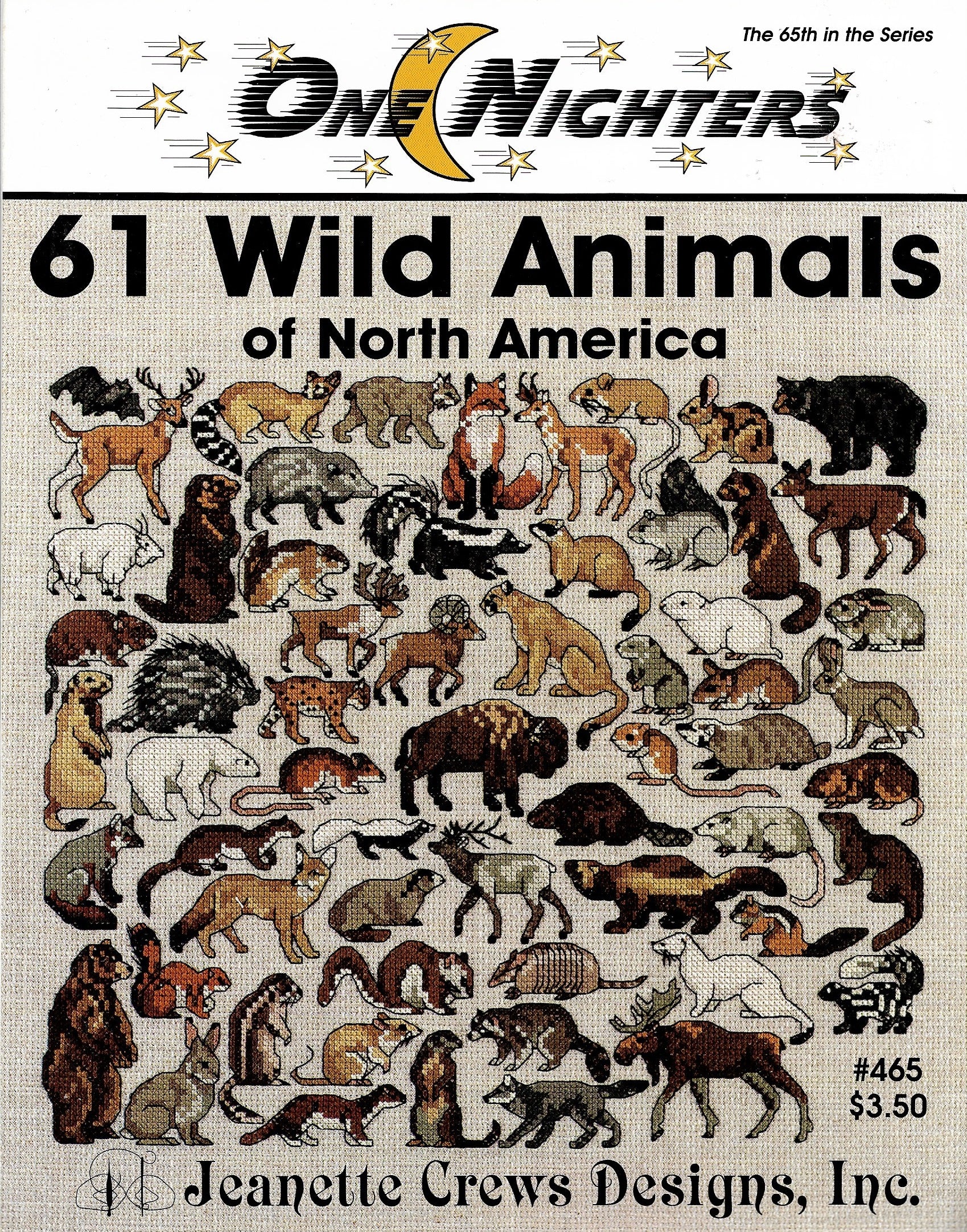 Jeanette Crews 61 Wild Animals One Nighters 465 cross stitch pattern