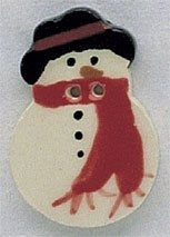 Mill Hill Snowman 86003 ceramic button